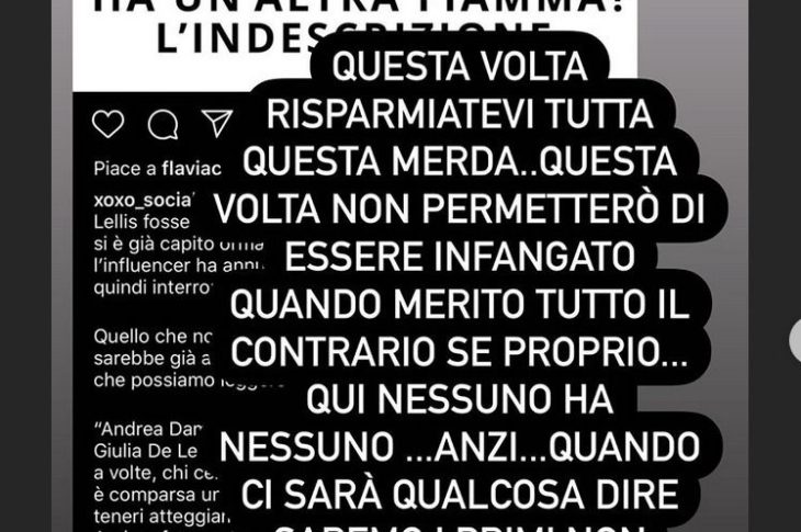 Andrea Damante furioso: ‘Risparmiatevi questa mer**’